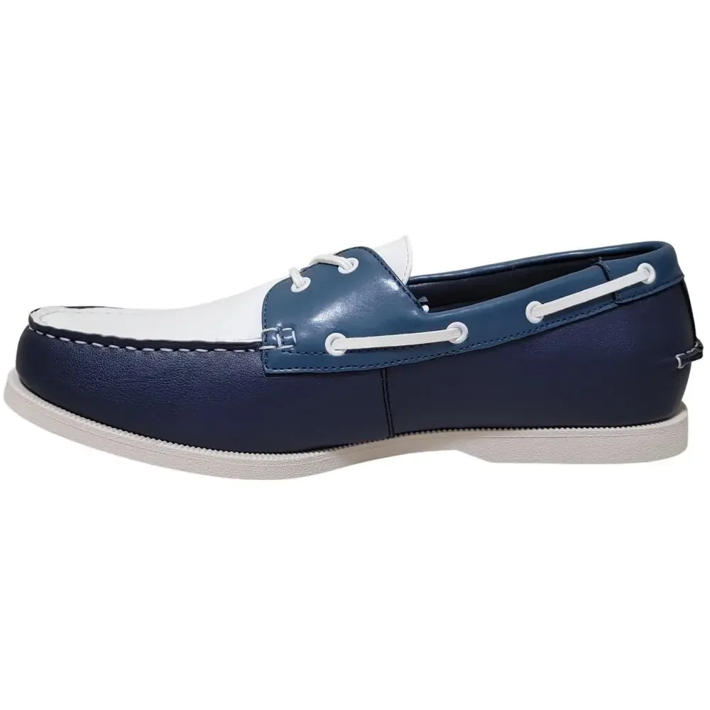 Club Room Men Elliot 2-Eye Casual Boat Shoe Size US 10.5M Navy Blue Two Tone